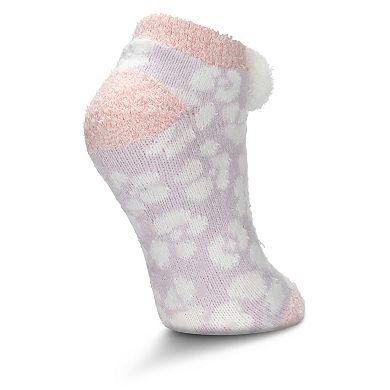 Women's Leopard Buttersoft Plush Lined Low Cut Socks