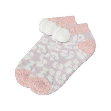 Women's Leopard Buttersoft Plush Lined Low Cut Socks