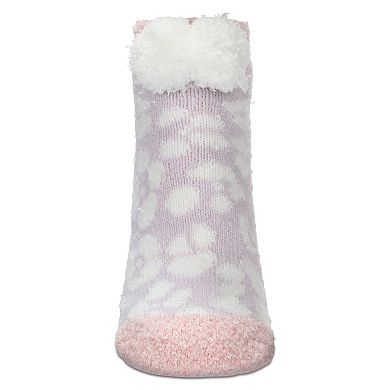 Women's Leopard Buttersoft Plush Lined Low Cut Socks