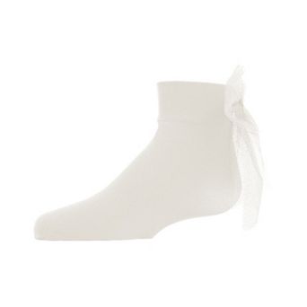 Microfiber Tulle Bow Anklet Socks