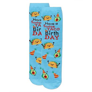 Women's Have A Fantastaco Birthday Greeting Card Socks