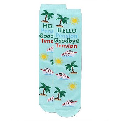 Women's Goodbye Tension Hello Pension Greeting Card Socks