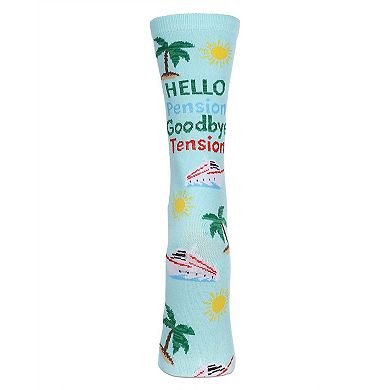 Women's Goodbye Tension Hello Pension Greeting Card Socks