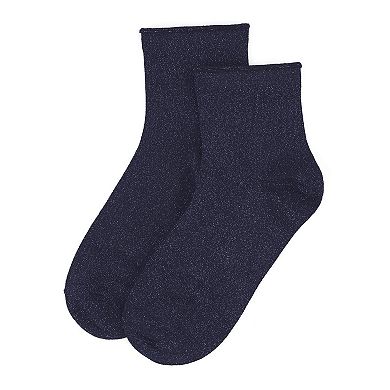 Shimmer Roll Top Shortie Sock