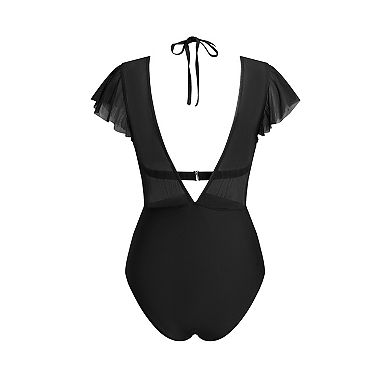 Women's Cupshe 2-Piece Two-Way Mesh Swim Bikini Top & High-Rise Swim Bottoms Set
