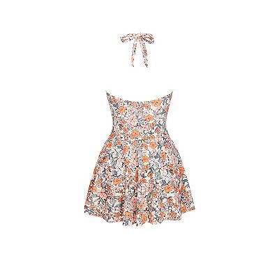 Women's Cupshe V-Neck Plunge Halter Swim Dress