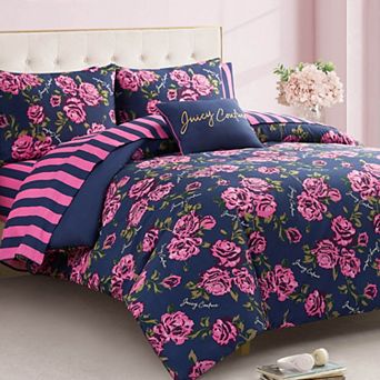 Juicy Couture Rose Logo Comforter Set with Sheets