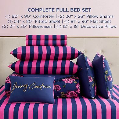 Juicy Couture Rose Logo Comforter Set with Sheets
