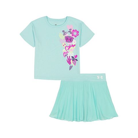 Girl Toddler Girl Under Armour Stretch Mesh Skort & T-Shirt Set