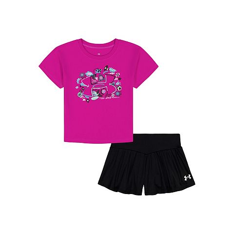 Детский комплект Under Armour: футболка с принтом и юбка-шорты