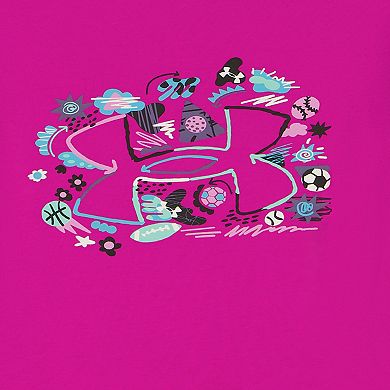 Girls 4-6x Under Armour 2-Piece Graphic Tee & Flare Skort Set