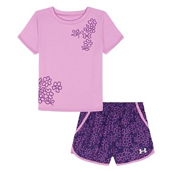 Girls 4-6x Under Armour Short Sleeve Top & Printed Woven Short Set