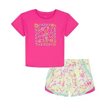 Girls 4-7 Under Armour Printed Shirt and Short Set