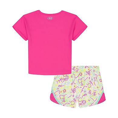 Girls 4-7 Under Armour Printed Shirt and Short Set
