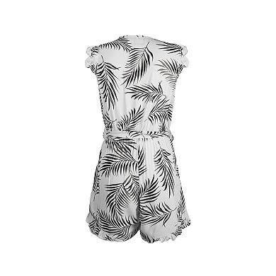 Women's Cupshe Tropical Flutter Sleeve Cover-Up Romper