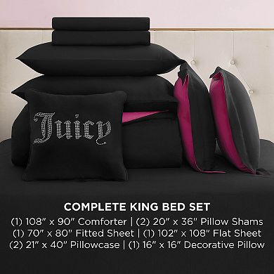 Juicy Couture Alexis Solid Bed in a Bag Comforter Set with Sheets