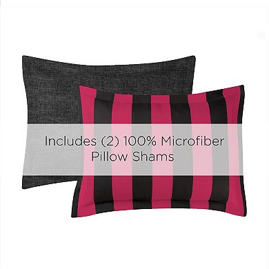 Juicy Couture Reversible Cabana Stripe 6-piece Comforter Set with Coordinating Throw Pillows