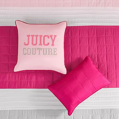 Juicy Couture Color Blocked Pieced Comforter Set with Shams & Coordinating Throw Pillows