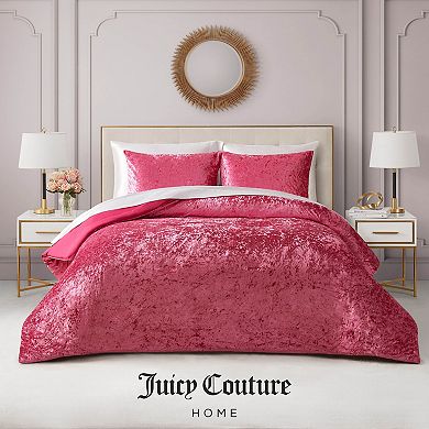 Juicy Couture Crushed Velvet Comforter Set with Shams