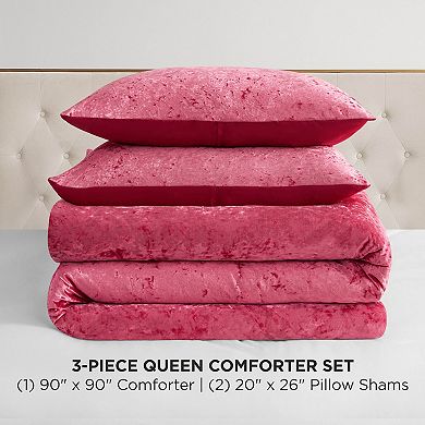 Juicy Couture Crushed Velvet Comforter Set with Shams
