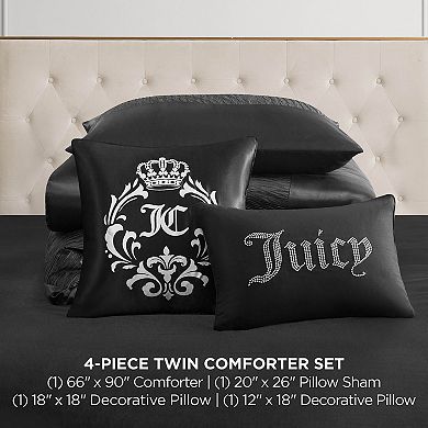 Juicy Couture Glam Night Comforter Set with Decorative Pillows