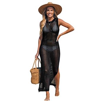 Women's Cupshe Open Knit Split Hem Maxi Cover-Up Dress