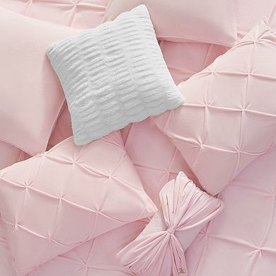 Juicy Couture Kiss Pleat Micromink Comforter Set with Decorative Pillows