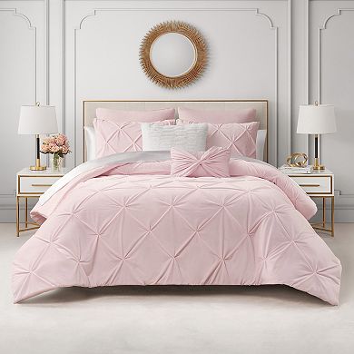 Juicy Couture Kiss Pleat Micromink Comforter Set with Decorative Pillows