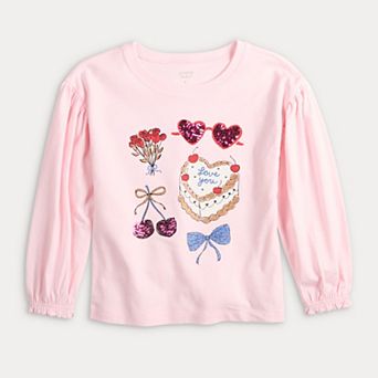 Girls 4-12 Jumping Beans® Ruffle Cuff Long Sleeve Graphic Tee