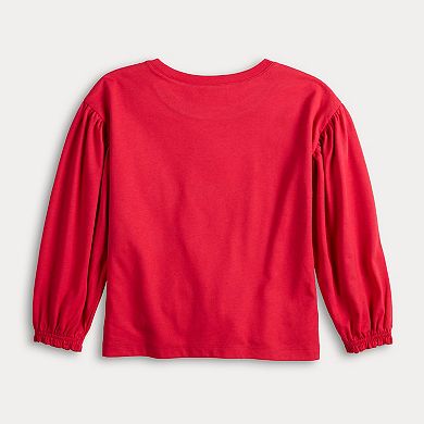 Girls 4-12 Jumping Beans® Ruffle Cuff Long Sleeve Heart Graphic Tee