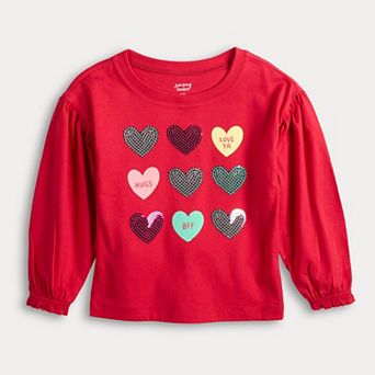 Baby & Toddler Jumping Beans® Ruffle Cuff Long Sleeve Heart Graphic Tee