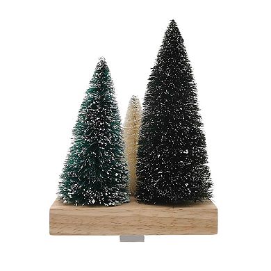 St. Nicholas Square Bottle Brush Trees Stocking Holder