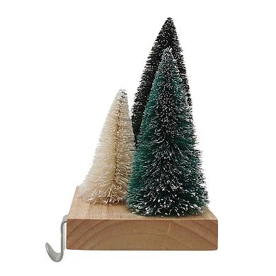 St. Nicholas Square Bottle Brush Trees Stocking Holder