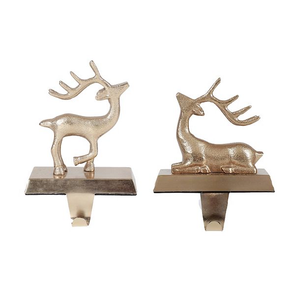ゴールデンエルク 2点セット クリスマス St. Nicholas Square® 2-pc. Gold Finish Metal Deer Stocking Holder Set