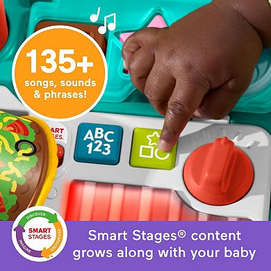 Fisher-Price Laugh & Learn 4-in-1 Snack Cart Walker Learning Toy with 14 Play Pieces