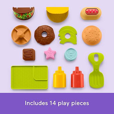 Fisher-Price Laugh & Learn 4-in-1 Snack Cart Walker Learning Toy with 14 Play Pieces