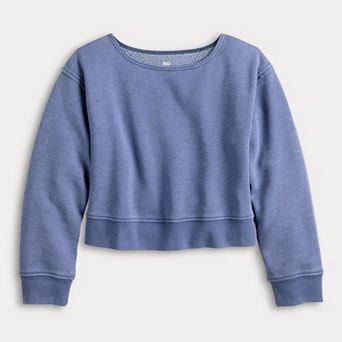 Girls 6-20 SO® Washed Wide Neck Sweatshirt in Regular & Plus Size