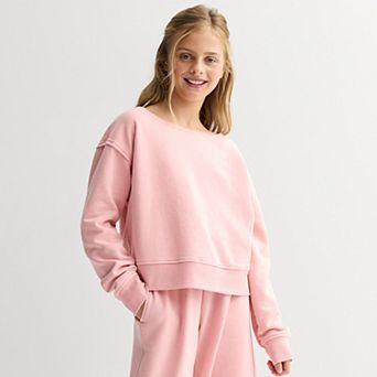 Girls 6-20 SO® Washed Wide Neck Sweatshirt in Regular & Plus Size