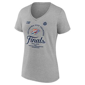 Women's Fanatics Oklahoma City Thunder 2025 Western Conference Champions Locker Room Backcourt Violation V-Neck T-Shirt