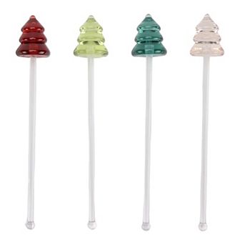 St. Nicholas Square® Tree Shape Acrylic Stir Sticks Set of 4