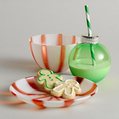 St. Nicholas Square® Peppermint Stripe Salad Plate