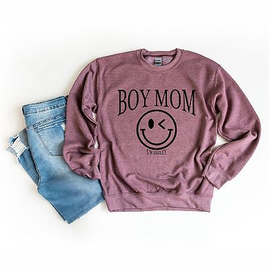 Simply Sage Market S.W.Smiley Boy Mom Outline Sweatshirt