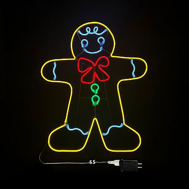 Crosslight 30-Inch Gingerbread Man Neon Outdoor Decor