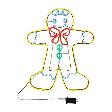 Crosslight 30-Inch Gingerbread Man Neon Outdoor Decor