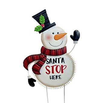 Crosslight Jolly Snowman Stake Outdoor Decor 36-inch