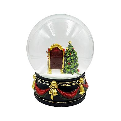 Crosslight Santa Snow Globe with Christmas Tree & Reindeer Table Decor