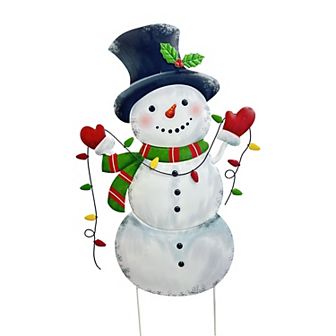Crosslight Festive Snowman Stake Outdoor Decor 36-inch