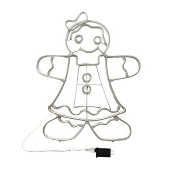 Crosslight Neon Gingerbread Girl Doublesided Outdoor Decor 30-Inch