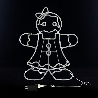 Crosslight Neon Gingerbread Girl Doublesided Outdoor Decor 30-Inch