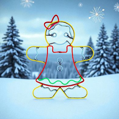 Crosslight Neon Gingerbread Girl Doublesided Outdoor Decor 30-Inch